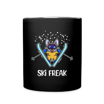 Schnee Wintersport Skifahrer Spruch Schifahren - Tasse einfarbig - Schwarz - Vorne