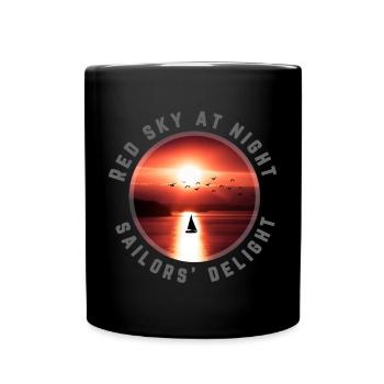 Roter Himmel in der Nacht ist das Licht der Seeleute - Tasse einfarbig - Schwarz - Vorne