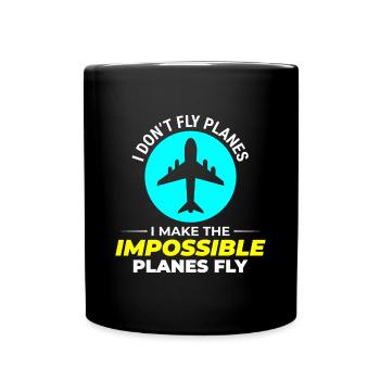 Luft- und Raumfahrtingenieur Flugmechaniker Flugzeug Flugzeug - Tasse einfarbig - Schwarz - Vorne
