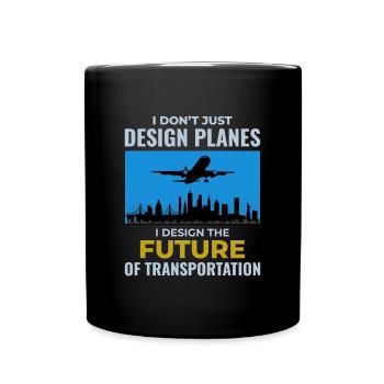 Aerospace Engineer Flight Mechanics Plane Airplane - Full Colour Mug - black - Front