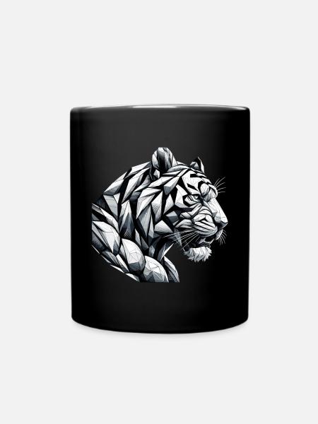 Cadeau de géométrie géométrique tête de tigre - Mug uni - noir