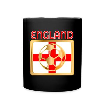 ENGLAND PLAYING SOCCER FOOTBALL - Full Colour Mug - black - Front