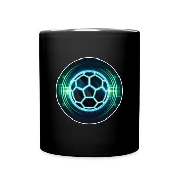 Futuristic Neon Football Logo - Full Colour Mug - black - Front