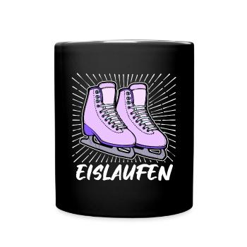 Wintersport Eislaufen Eishockey Snowboard Biathlon - Tasse einfarbig - Schwarz - Vorne