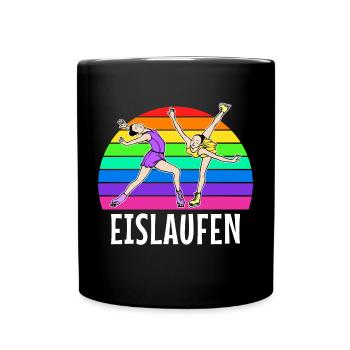 Schifahrer Eislaufen Eishockey Wintersport Kalt - Tasse einfarbig - Schwarz - Vorne