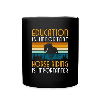 Horse Hobby Horse Girl Show Jumping - Full Colour Mug - black - Front