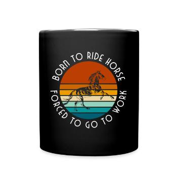 Chevaux Cavalier Animal Saut d’obstacles - Mug uni - noir - Devant