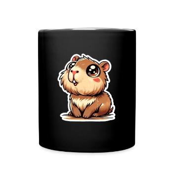 Capybara - Tasse einfarbig - Schwarz - Vorne