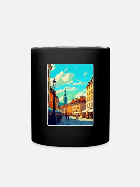 Varsovie Pologne Affiche de voyage vintage WPA Souvenir - Mug uni - noir