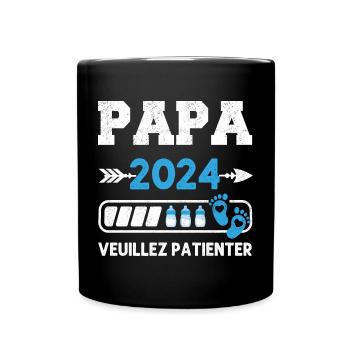 Papa 2024 annonce naissance cadeau pour futur père - Mug uni - noir - Devant