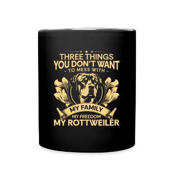 Kampfhund Frauchen Diensthund - Tasse einfarbig - Schwarz - Vorne