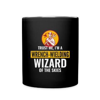 Aircraft Mechanic Aviation Maintenance Technician - Full Colour Mug - black - Front