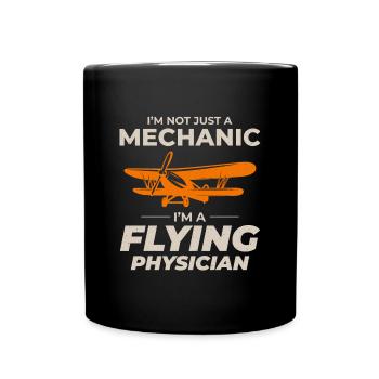 Fluggerätmechaniker Techniker für die Wartung der Luftfahrt - Tasse einfarbig - Schwarz - Vorne