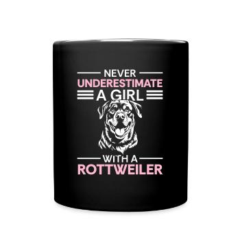 Chien Rottie Amour de chien - Mug uni - noir - Devant