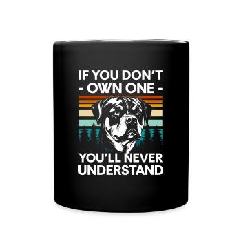 Kampfhund Hunde Herrchen Diensthund - Tasse einfarbig - Schwarz - Vorne