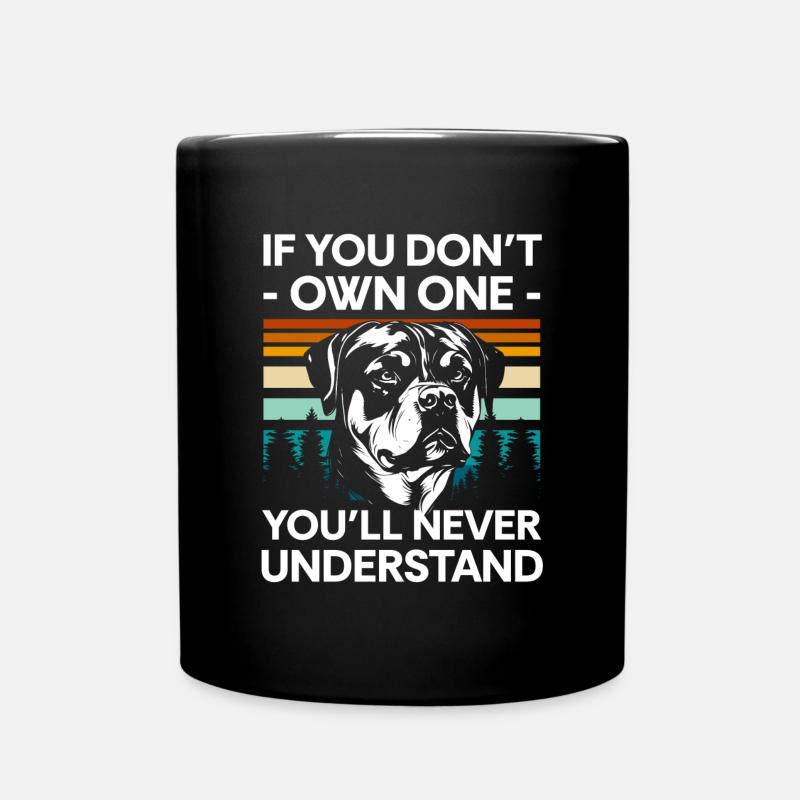 Fighting Dog Dogs Master Service Dog - Full Colour Mug - black