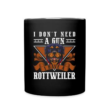 Rottweiler Dog Breed Guard Dog Four-legged Friend - Full Colour Mug - black - Front