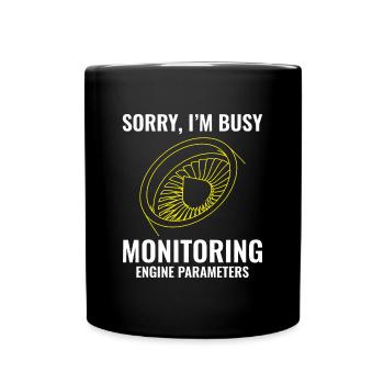 Jet Engine Aircraft Mechanic Aviation Technician - Full Colour Mug - black - Front