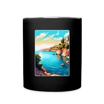 Crète Grèce Affiche de voyage vintage WPA Souvenir - Mug uni - noir - Devant