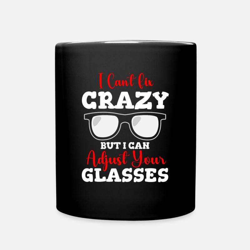 Brillen Mode Augenarzt Augenoptik - Tasse einfarbig - Schwarz