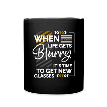 Spectacle wearer Spectacle snake Optician Optics - Full Colour Mug - black - Front