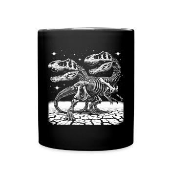 Black and white dinosaur skeletons for dinosaur fans - Full Colour Mug - black - Front