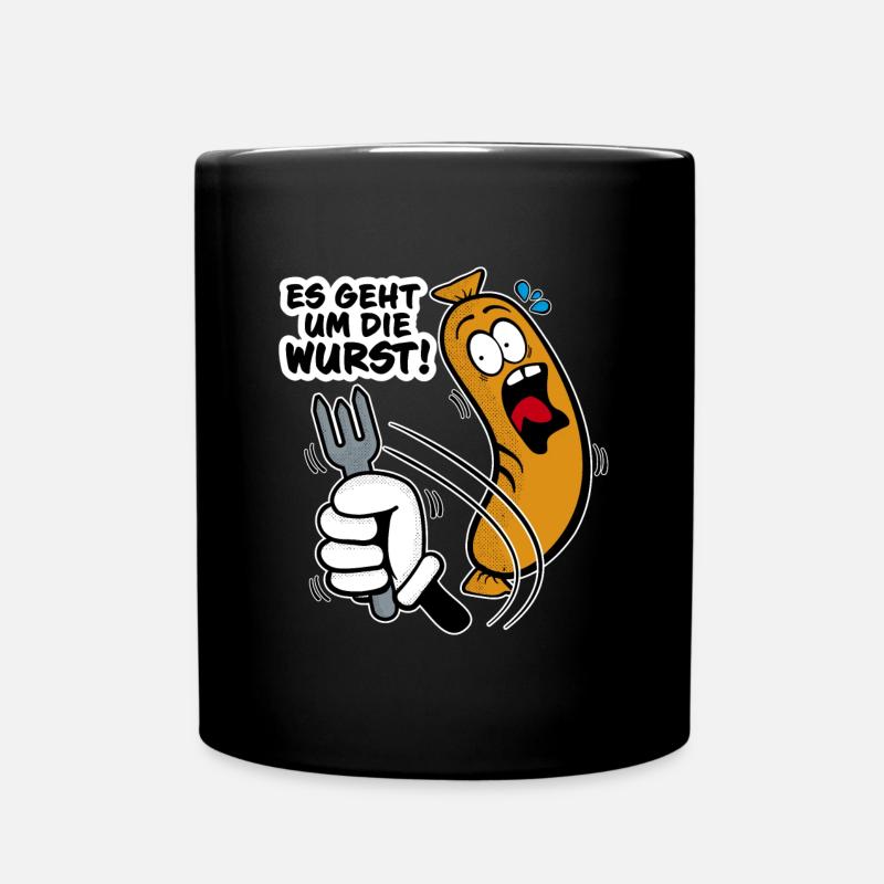 Es geht um die Wurst - Tasse einfarbig - Schwarz