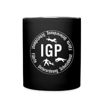 IGP Hundesport - rund, weiss - Tasse einfarbig - Schwarz - Vorne