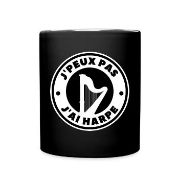 Ich kann keine Harfe haben - Tasse einfarbig - Schwarz - Vorne