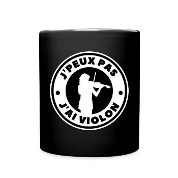 Ich kann keine Geige haben - Tasse einfarbig - Schwarz - Vorne