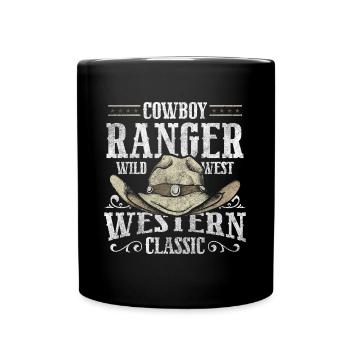 Wild West Sheriff Western Master Cowboy Boots - Full Colour Mug - black - Front