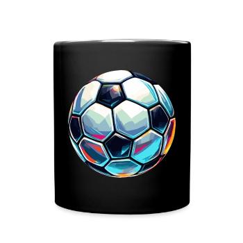 Colourful shimmering football with light reflections - Full Colour Mug - black - Front