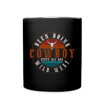 Cheval Cowboy Western Master Indien - Mug uni - noir - Devant