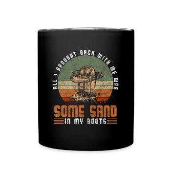 Western Pferd Cowboystiefel - Tasse einfarbig - Schwarz - Vorne