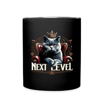 BKH British Shorthair Blue Cat King Chair - Full Colour Mug - black - Front
