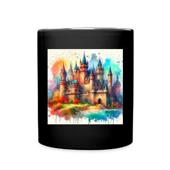 Château médiéval - Mug uni - noir - Devant