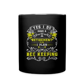 Honey Bee Breeding Honeycomb Pollination - Full Colour Mug - black - Front