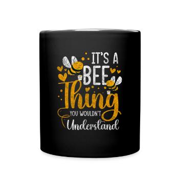 Honey Natural Flower Meadow - Full Colour Mug - black - Front