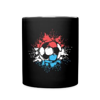 Fußball Farbexplosion Niederlande Team Fußballer - Tasse einfarbig - Schwarz - Vorne