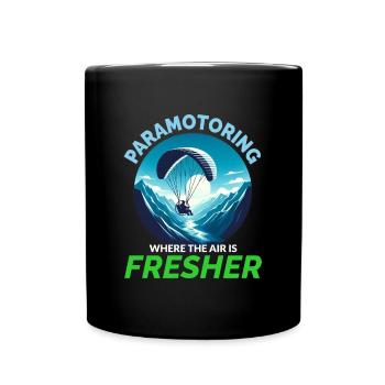 Paramotor Pilot Paramotoring Powered Paraglider - Full Colour Mug - black - Front