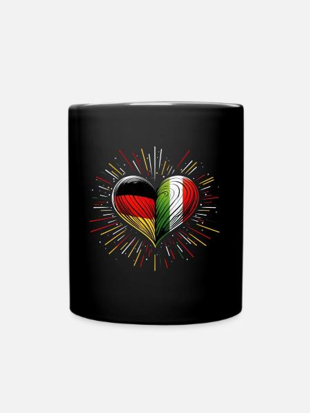 Germany Loves Italy, German Italian Friendship - Full Colour Mug - black