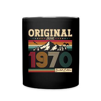 55th Birthday Original June 1970 Vintage 1970 - Full Colour Mug - black - Front