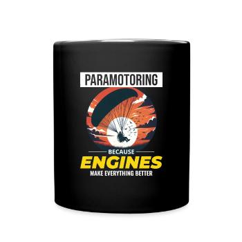 Paramotor Pilot Paramotoring Powered Paraglider - Full Colour Mug - black - Front