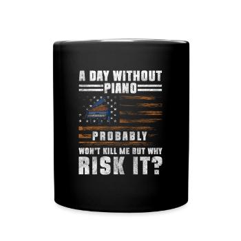 Piano Classical Music Musical Instrument - Full Colour Mug - black - Front