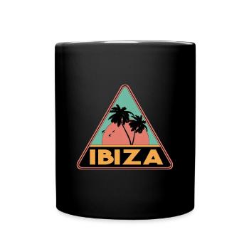 Dreieck Palmen Ibiza - Tasse einfarbig - Schwarz - Vorne