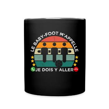 Le baby-foot m' appelle humour baby-foot vintage - Mug uni - noir - Devant