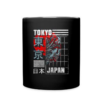 Tokio Reisen Anime Städtetrip - Tasse einfarbig - Schwarz - Vorne