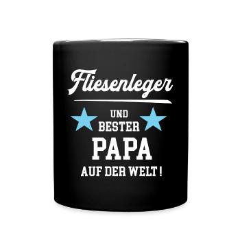 Fliesenleger Bester Papa Vatertag Geburtstag - Tasse einfarbig - Schwarz - Vorne