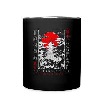 Japan Reise Flagge Trip - Tasse einfarbig - Schwarz - Vorne