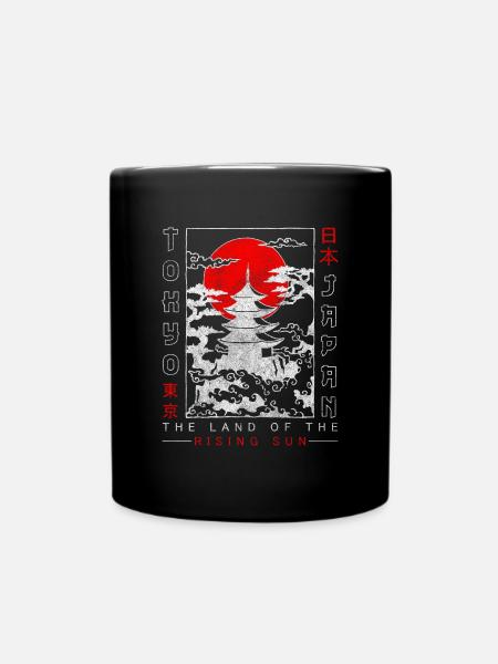 Japan Travel Flag Trip - Full Colour Mug - black